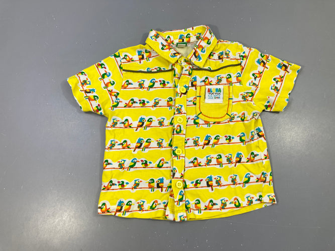 Chemise jersey m.c jaune perroquets, moins cher chez Petit Kiwi
