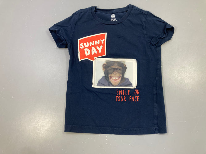 T-shirt m.c bleu foncé Sunny Day, moins cher chez Petit Kiwi
