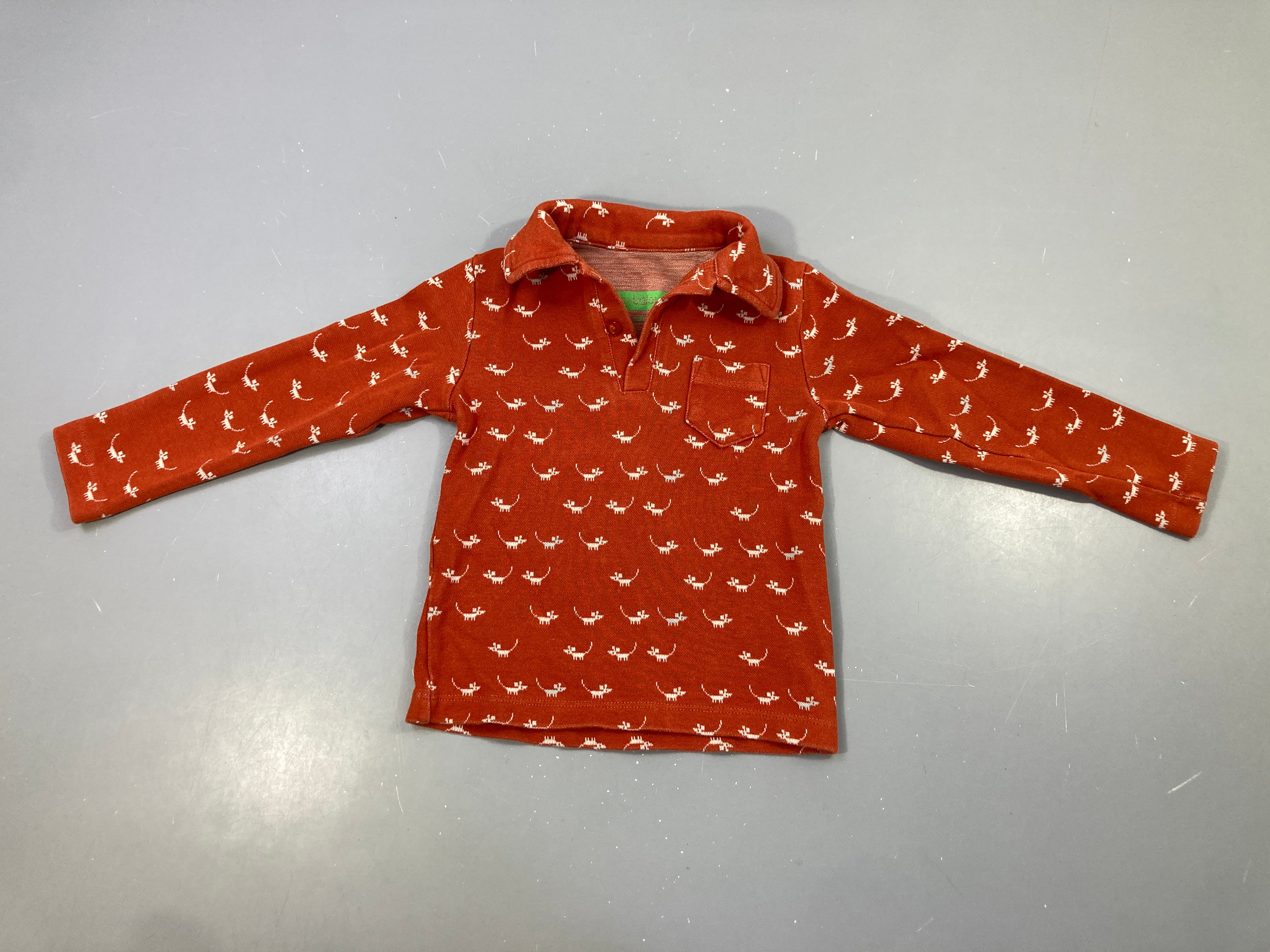 Polo colton bio ml orangé souris-Lily Balou