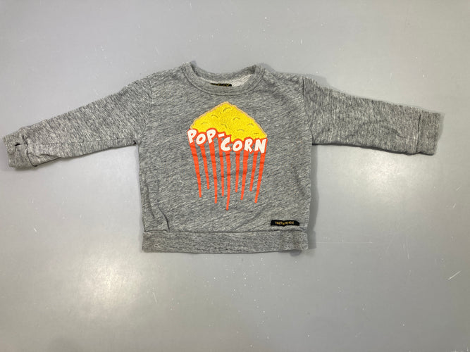 Sweat gris Pop corn Finger in the nose, moins cher chez Petit Kiwi