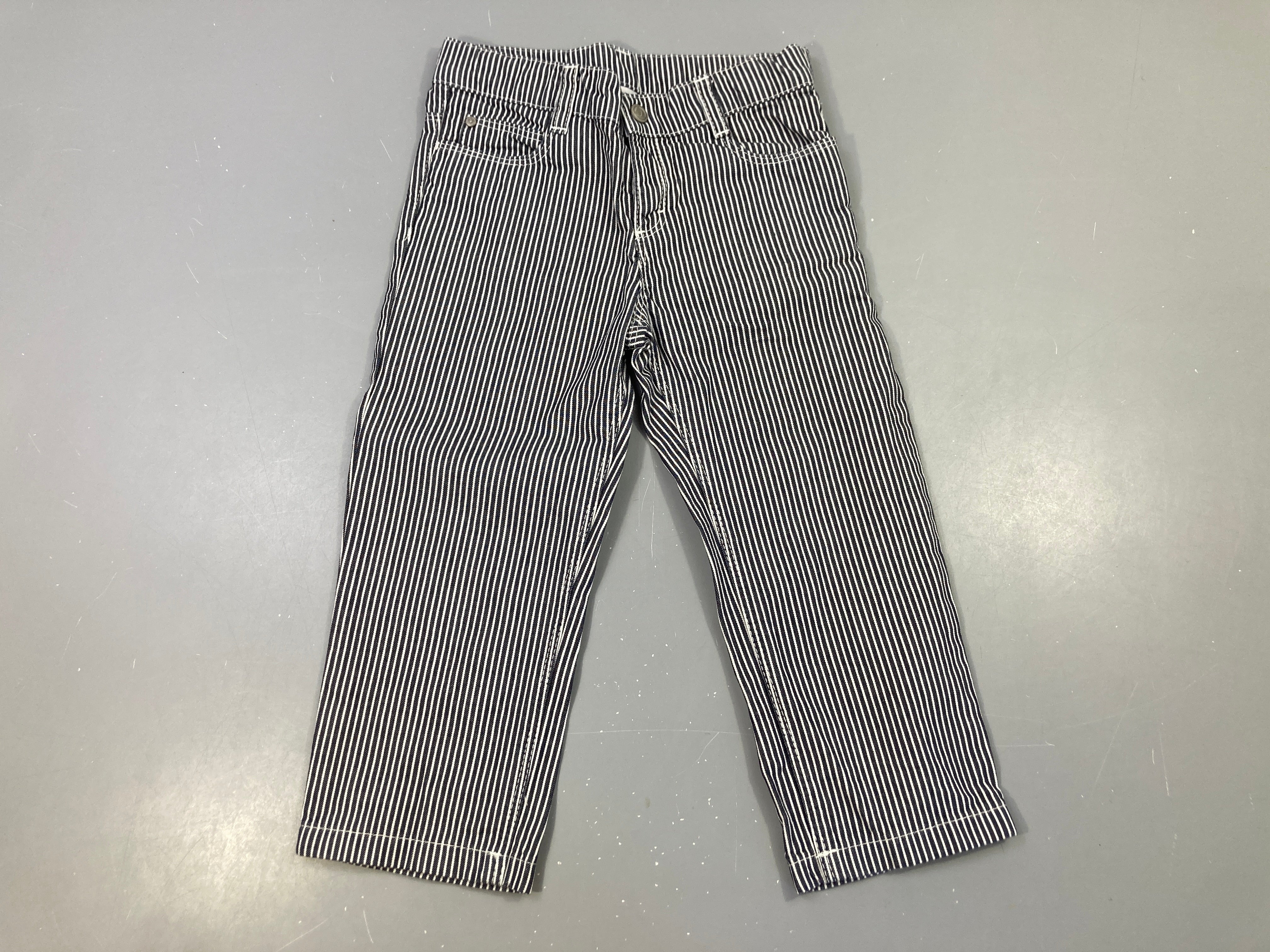 Pantalon ligné gris blanc