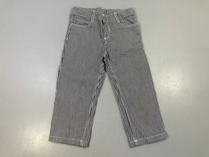 Pantalon ligné gris blanc, moins cher chez Petit Kiwi