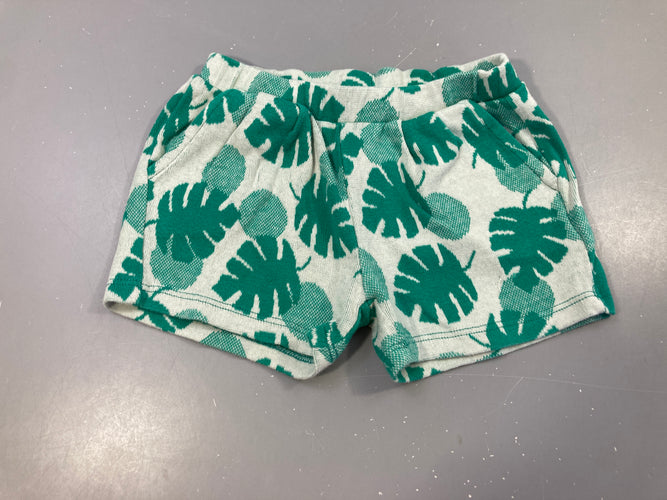 Short gris motifs feuilles vertes, moins cher chez Petit Kiwi