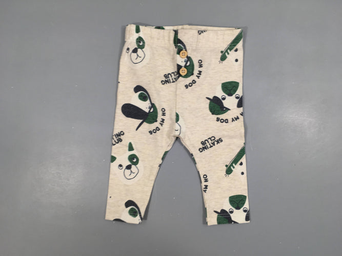 Legging beige tête d'animaux vert-bleu 2Boutons, moins cher chez Petit Kiwi