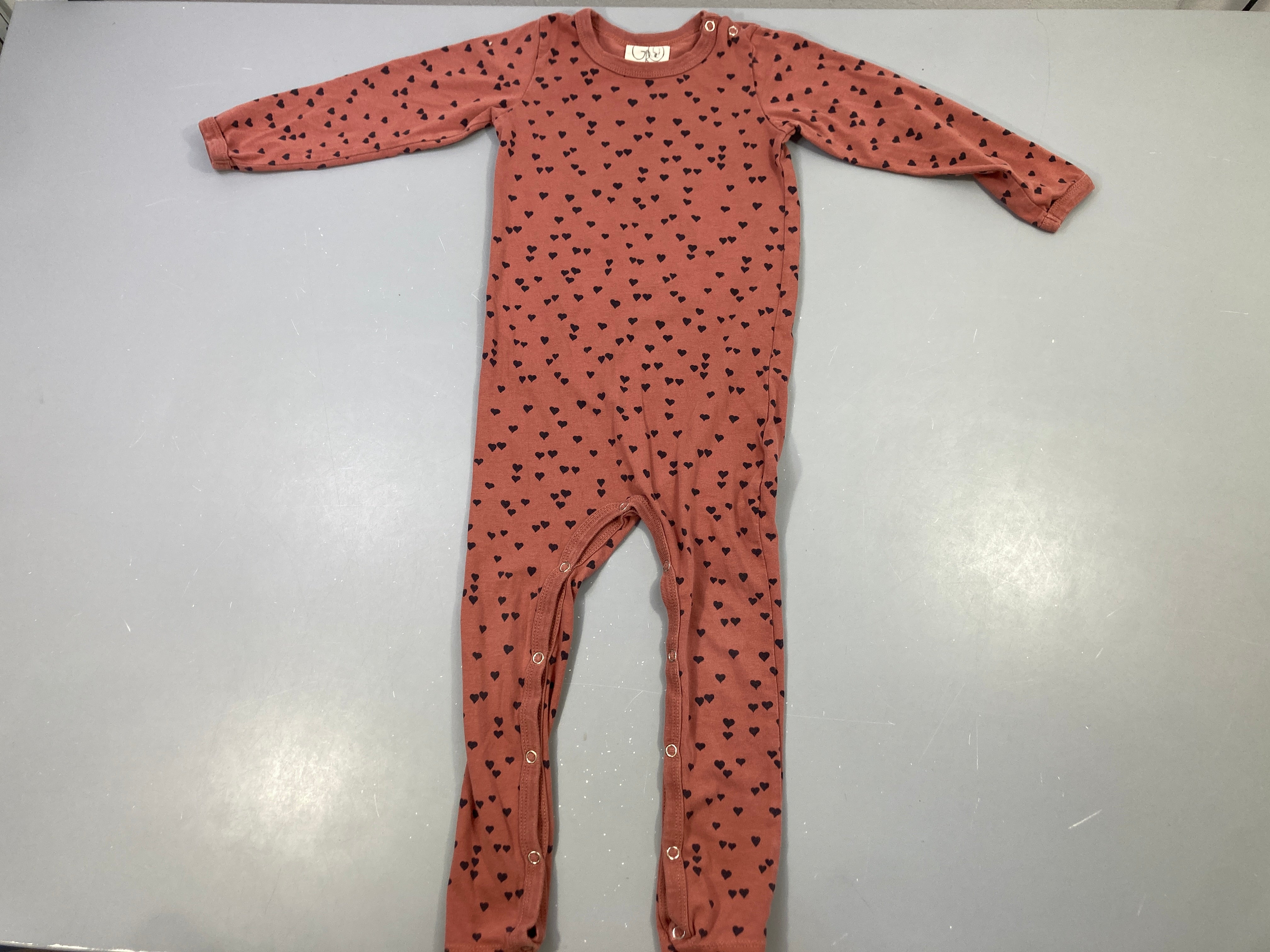 Pyjama jersey terracotta coeurs
