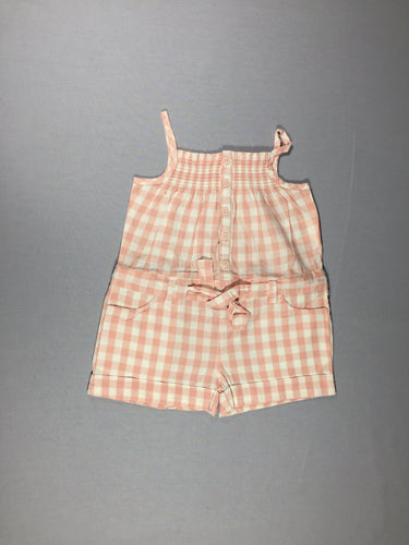 Combishort fines bretelles - carreaux bleu marine et blancs - ceinture, moins cher chez Petit Kiwi