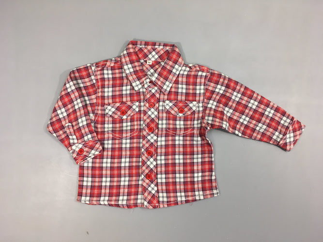 Chemise m.l style flanelle à carreaux rouge-blanc, moins cher chez Petit Kiwi
