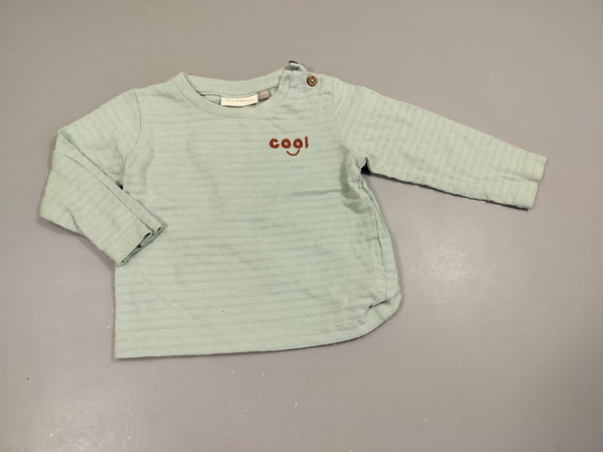 T-shirt m.l vert clair texturé "cool" 100% coton, moins cher chez Petit Kiwi