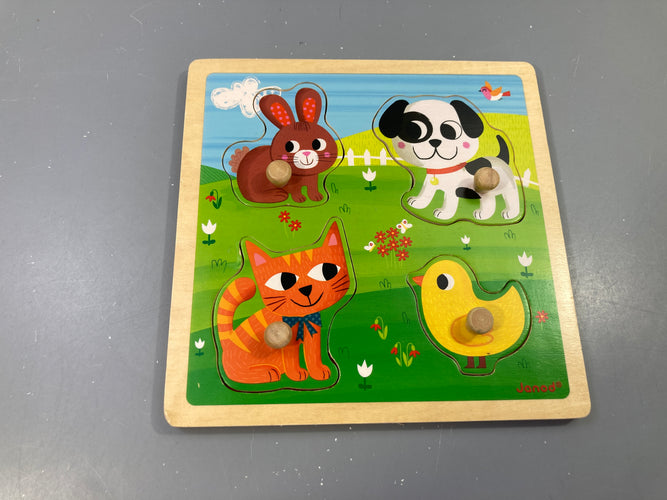 Puzzle Tactile en Bois "Mes premiers animaux", moins cher chez Petit Kiwi