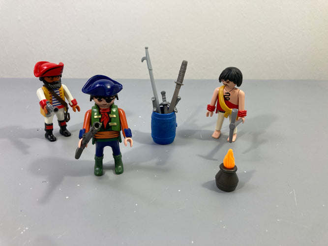 Playmobil - 5136 -Equipage de Pirates avec Armes-En l'état, manques pls accessoirs, moins cher chez Petit Kiwi