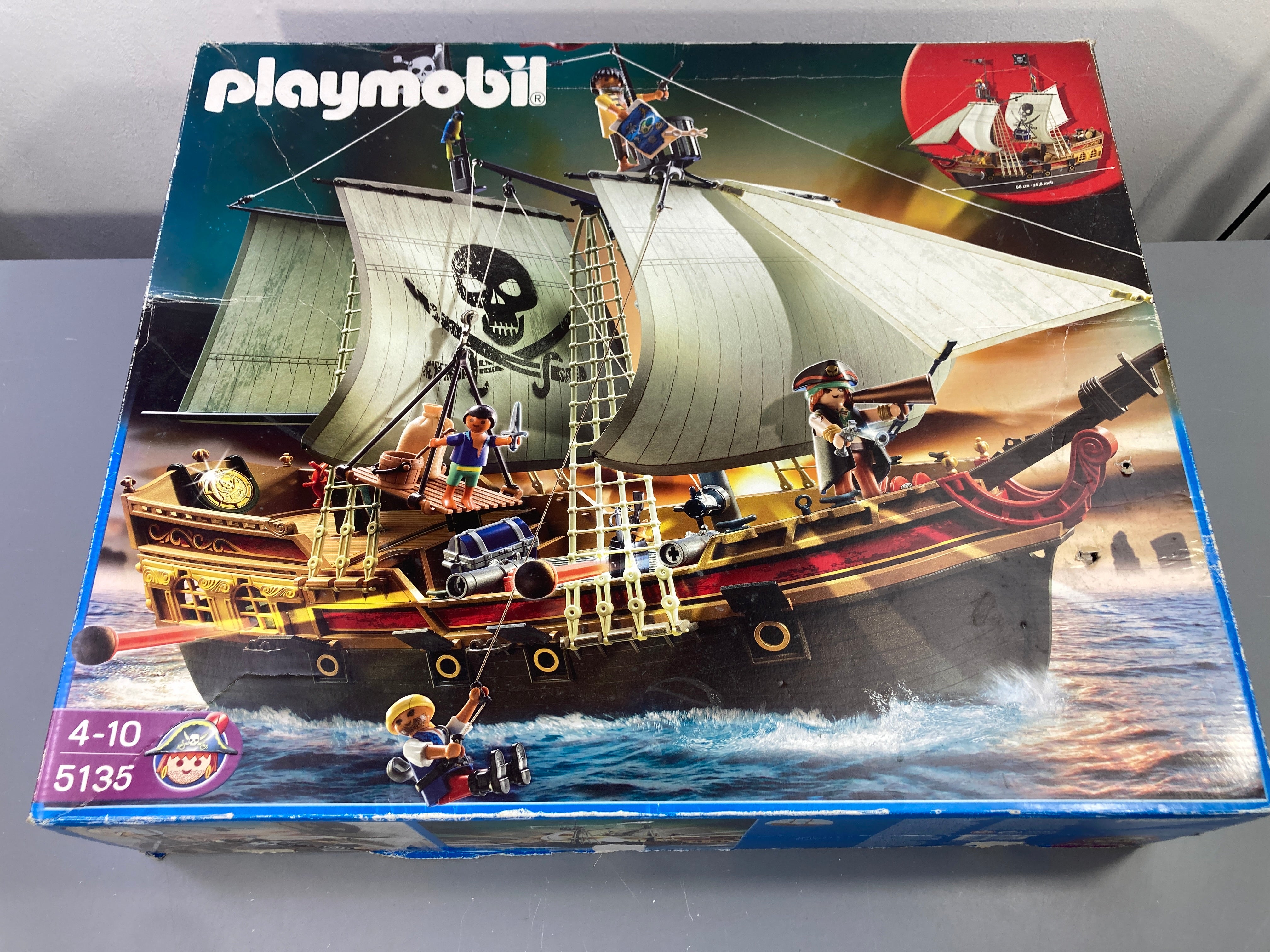 Playmobil 5135 - Bateau d'attaque des Pirates-Manque louche et porte voix