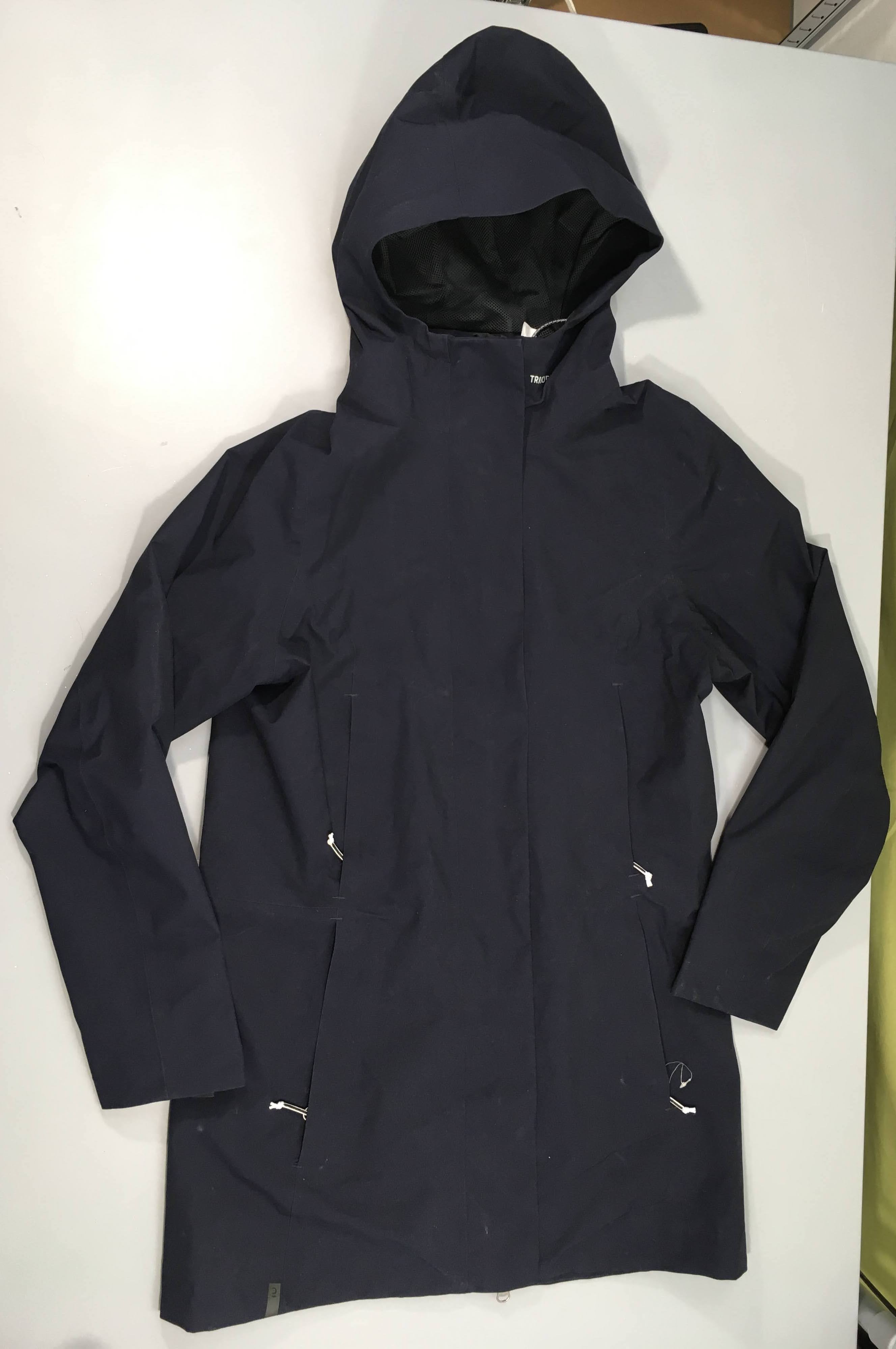 Longue veste imperméable à capuche bleu marine, Tribord