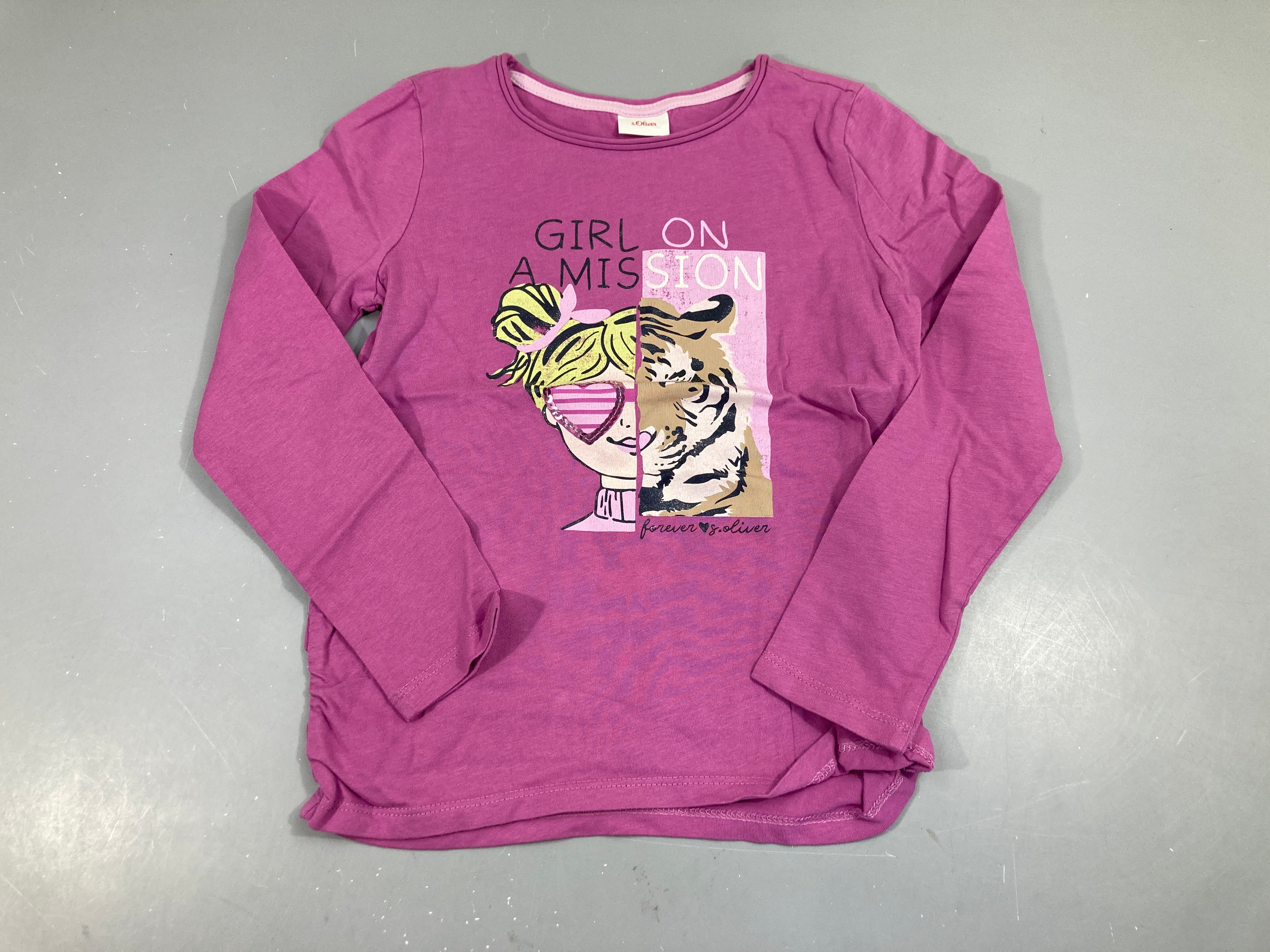 T-shirt m.l jersey mauve girl on a mission, S Oliver