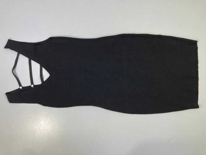 Robe bodycon noire bandes argentées dos Vinceotto, moins cher chez Petit Kiwi