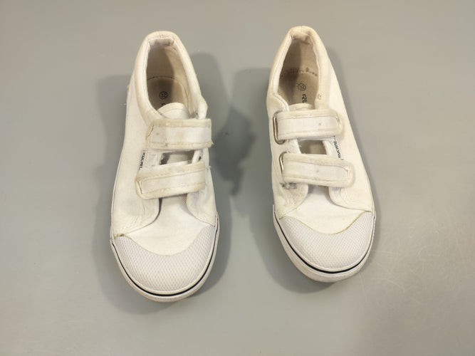 Basckets en toiles blanches à velcros -32, moins cher chez Petit Kiwi