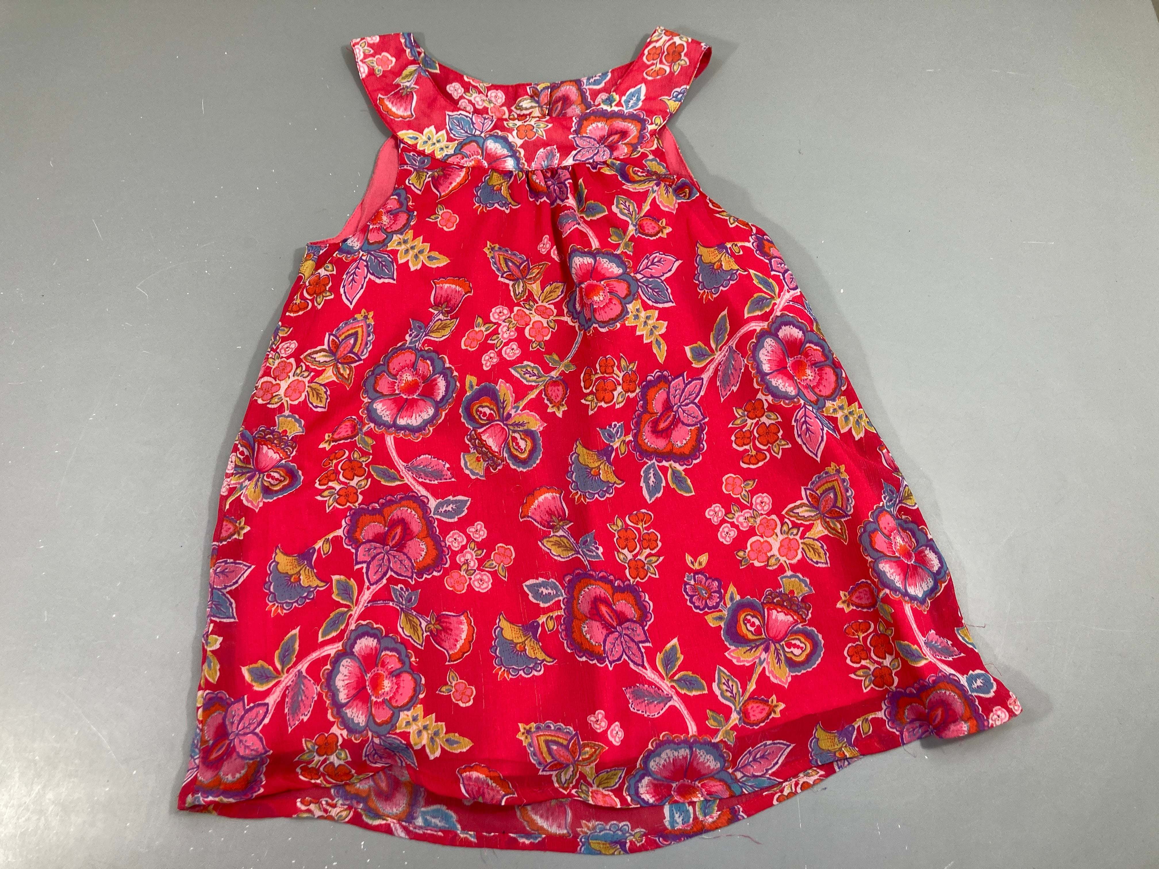 Robe s.m rouge à fleurs