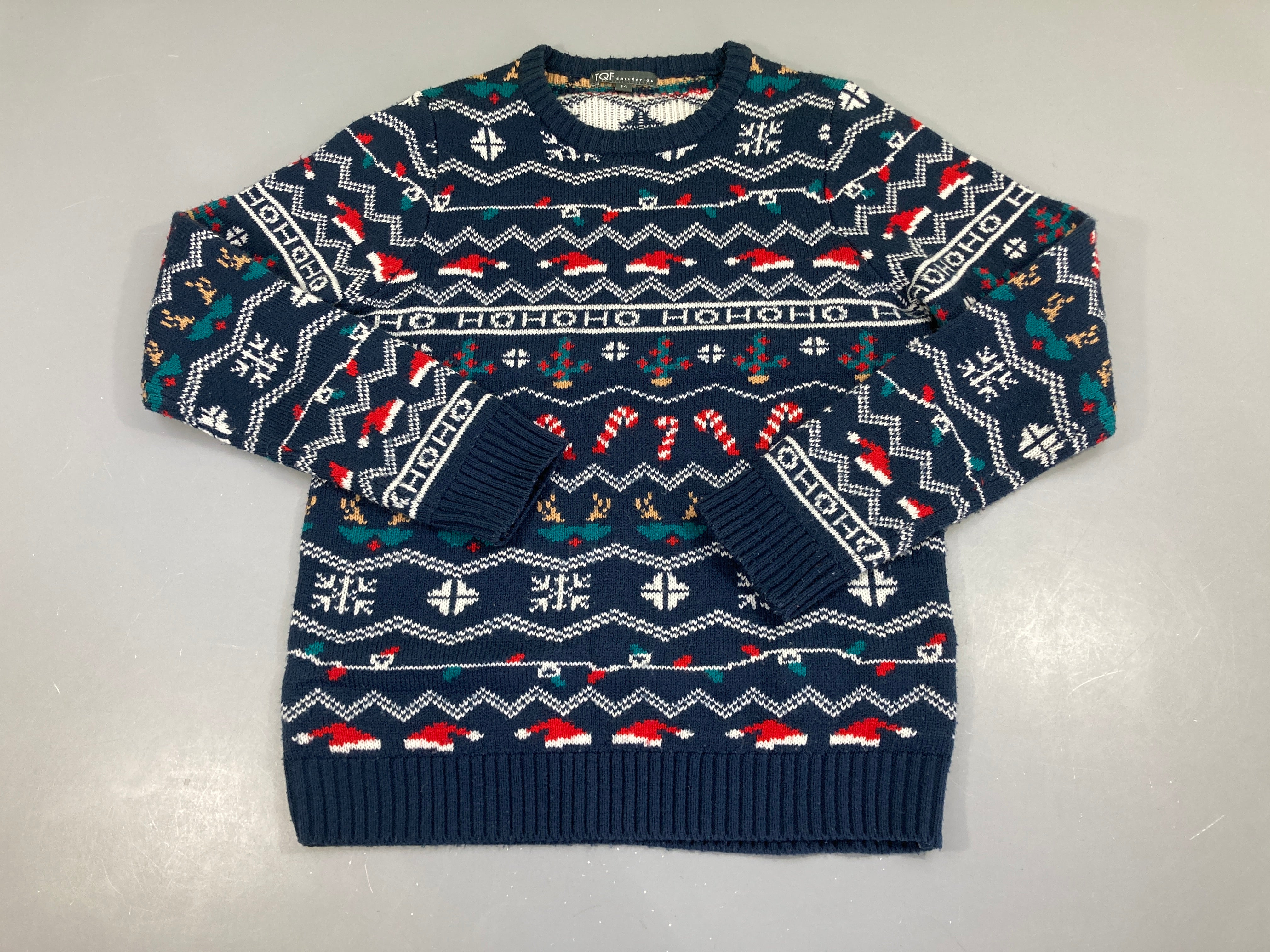 Pull de noel bleu