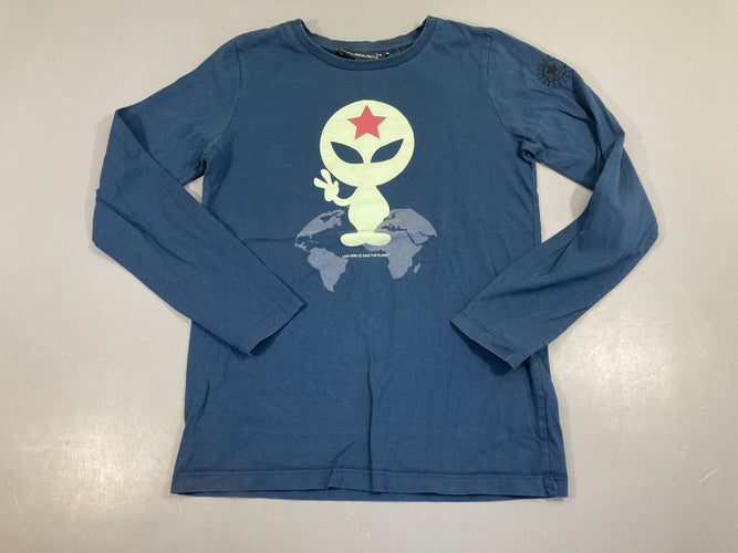 T-shirt m.l bleu Extra terrestre Légèrement bouloché, moins cher chez Petit Kiwi