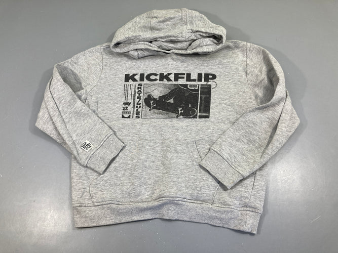 Sweat à capuche gris chiné KICKFLIP, moins cher chez Petit Kiwi