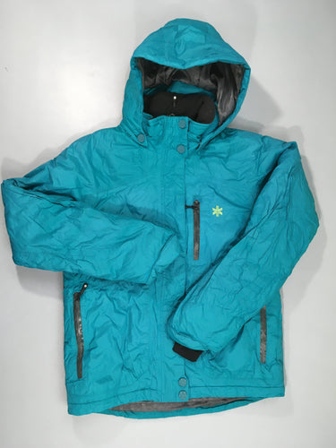 Veste de ski bleu/vert à capuche amovible, Ellos, moins cher chez Petit Kiwi