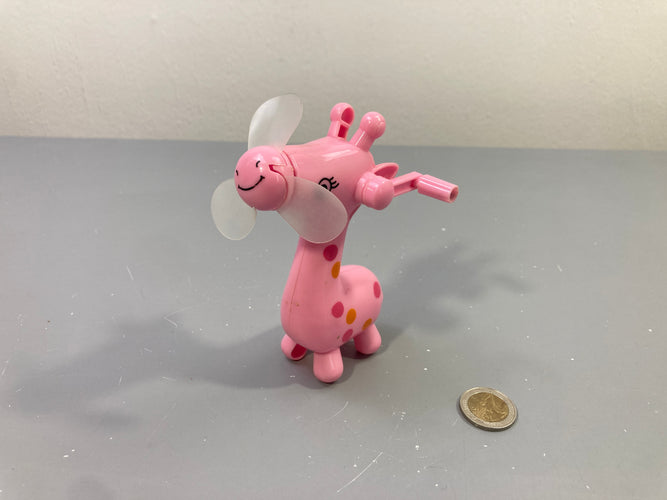 Mini-ventilateur manuel  girafe rose-Fonctionne, moins cher chez Petit Kiwi
