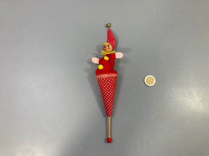 2 Marionnettes clown bois grelot bleu et rouge, moins cher chez Petit Kiwi