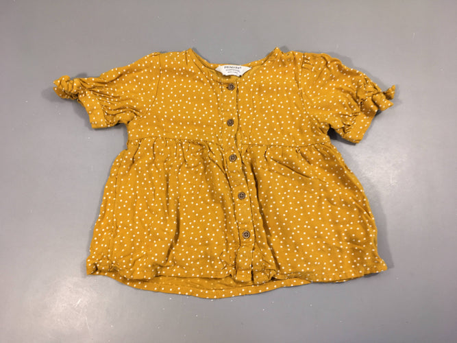 Blouse m.c moutarde pois blancs, moins cher chez Petit Kiwi