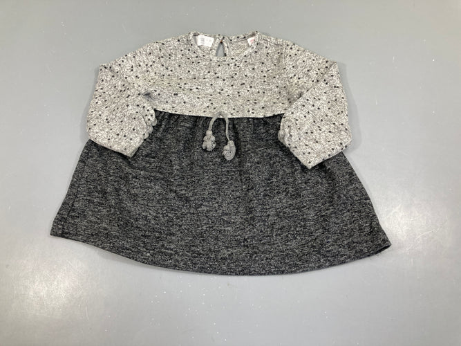 Robe m.l grise pois cordon, moins cher chez Petit Kiwi