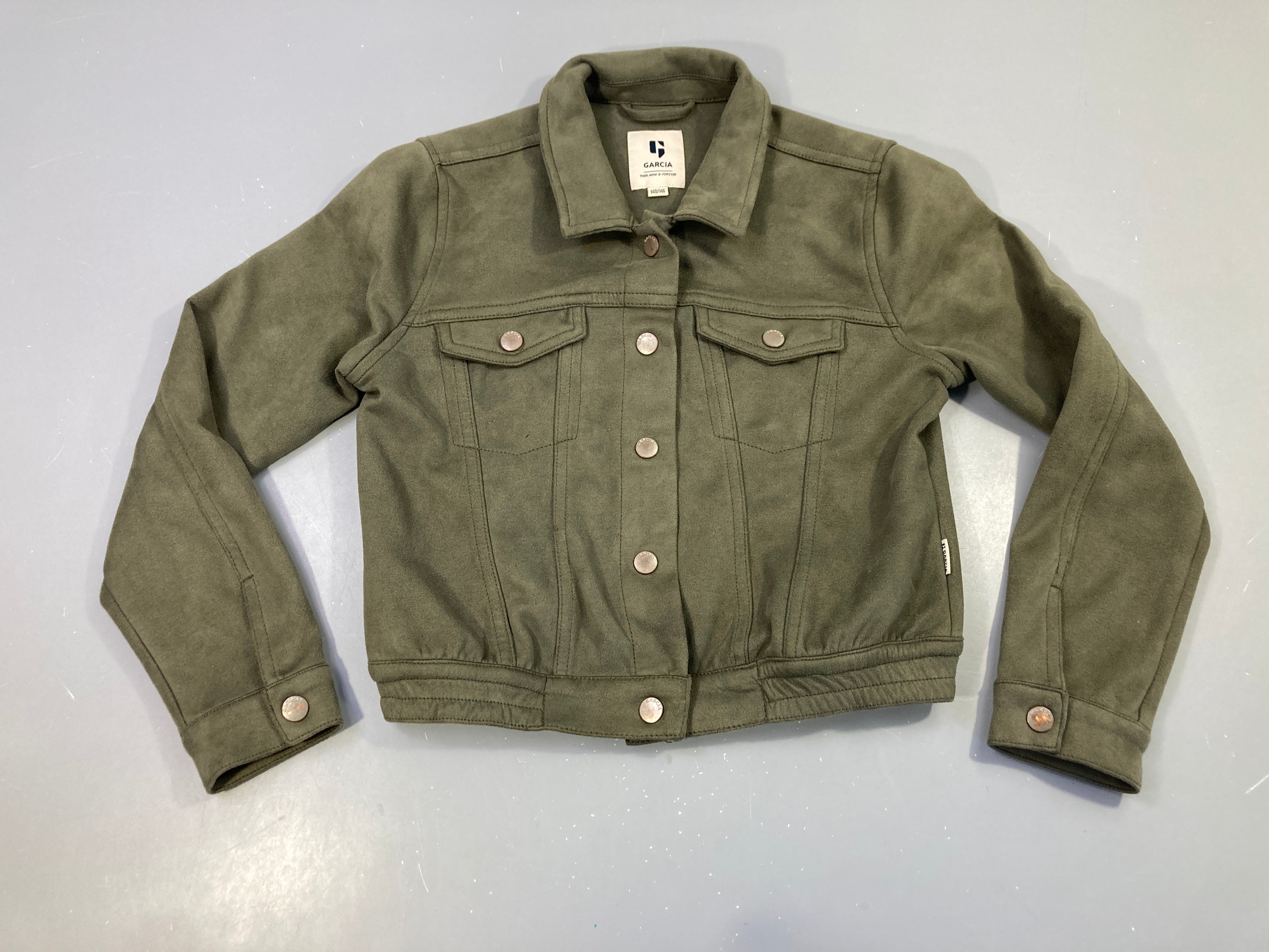 Blouson peau de pêche vert