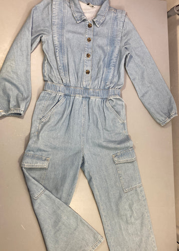 Combi denim clair, moins cher chez Petit Kiwi