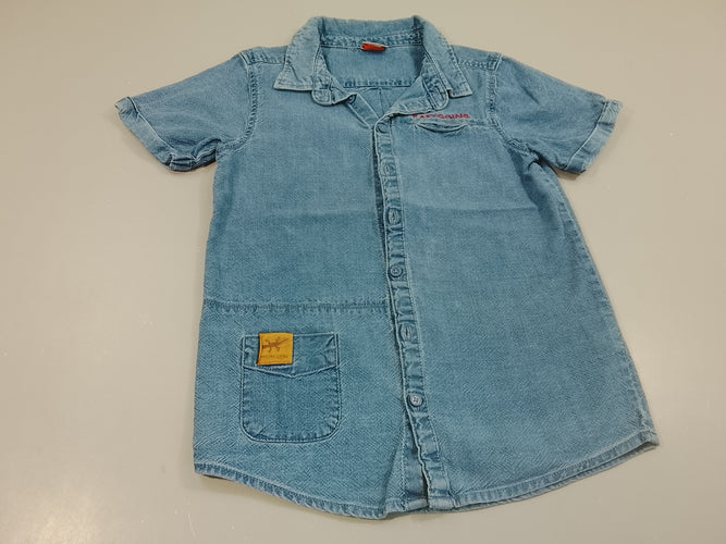 Chemise m.c en jean  "easy going", moins cher chez Petit Kiwi