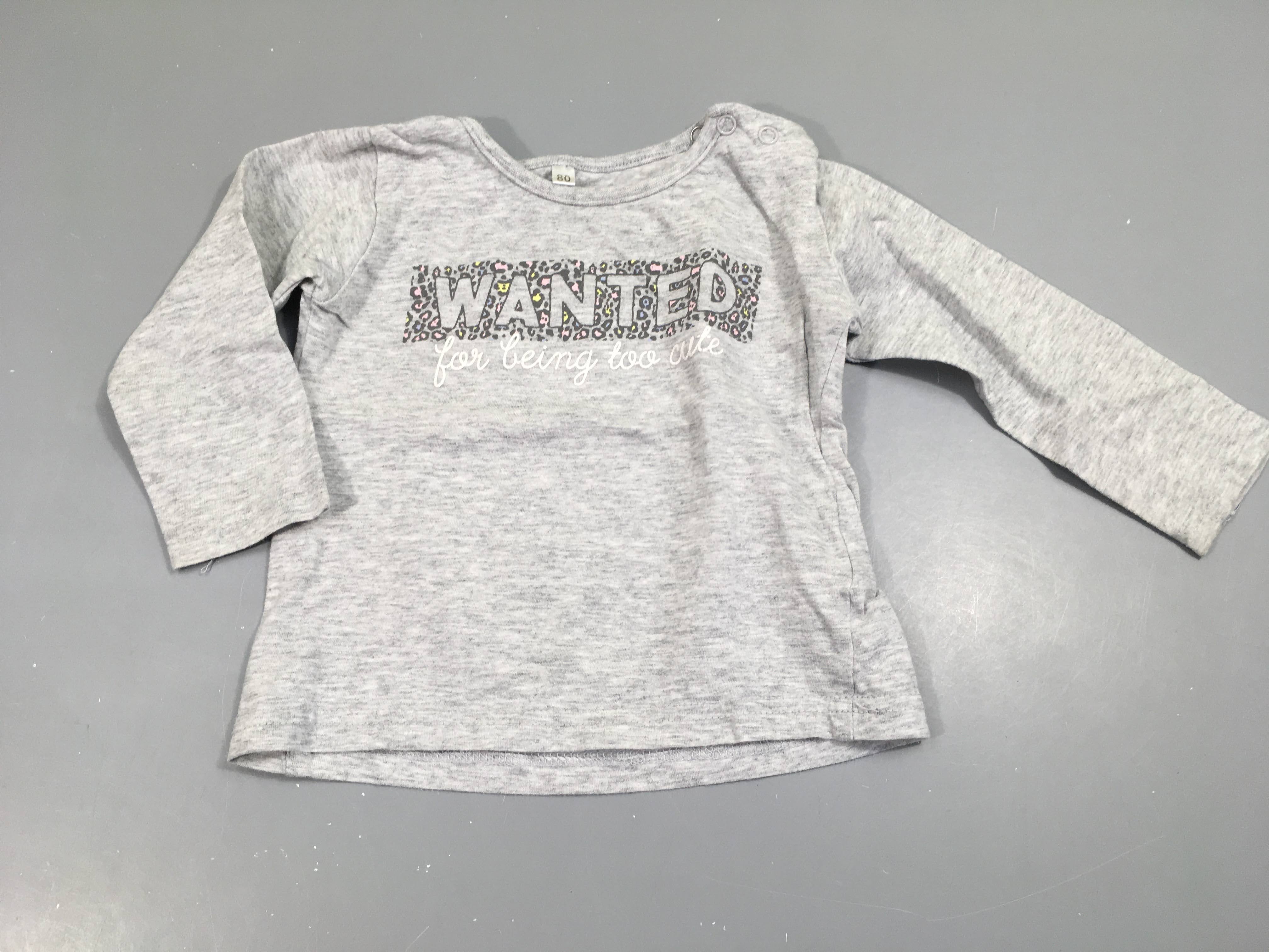 T-shirt m.l gris chiné, wanted
