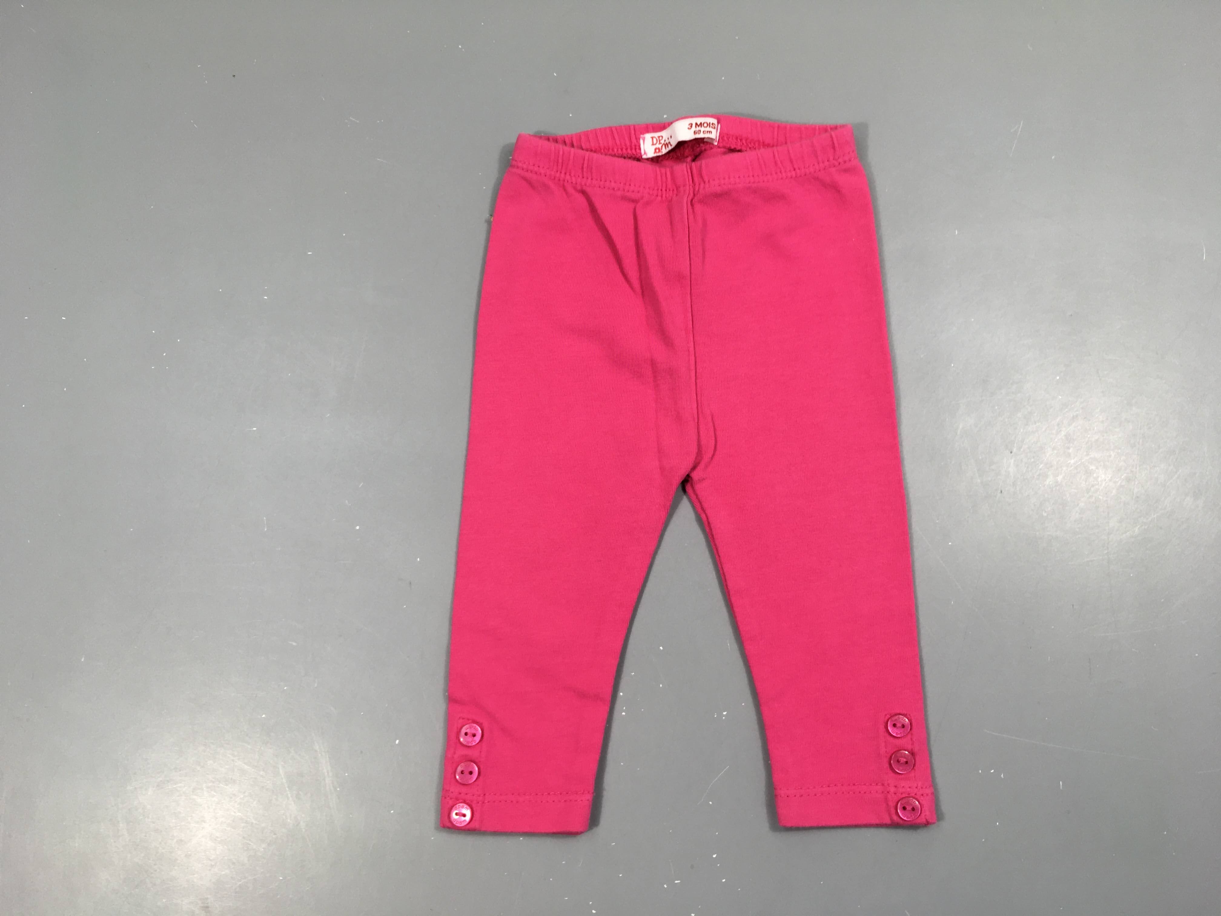 Legging fuchsia bouton bas