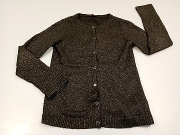 Gilet noir pailleté, un peu bouloché, moins cher chez Petit Kiwi