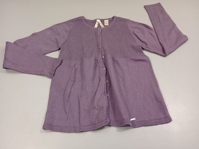 Gilet lilas , légèrement bouloché, à relaver, moins cher chez Petit Kiwi