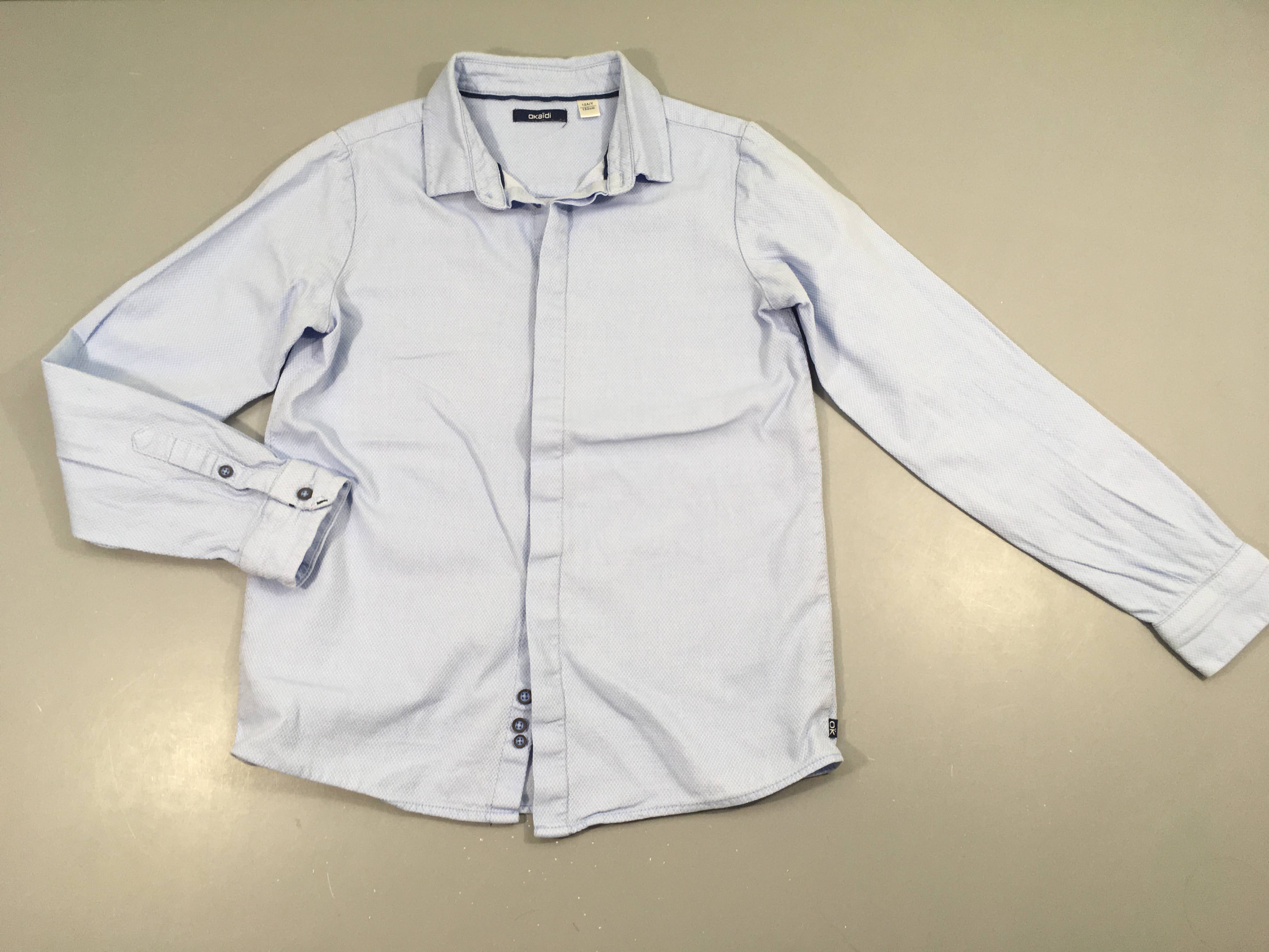 Chemise m.l bleu texturée motifs