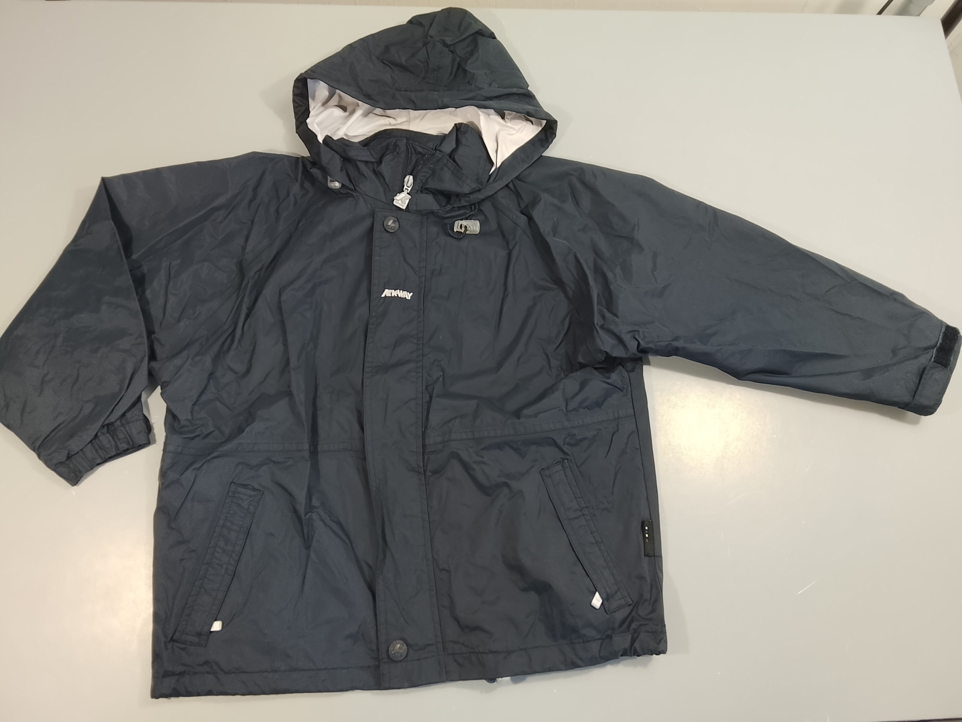 Veste marque K-way zipée à capuche bleu marine