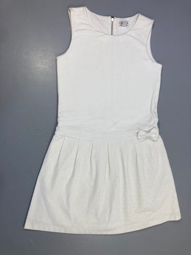Robe blanche nœud, moins cher chez Petit Kiwi