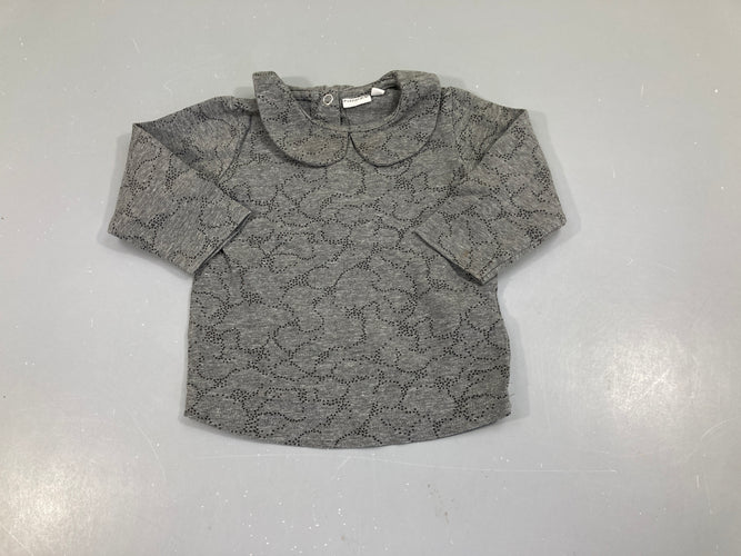 T-shirt m.l gris pois col, moins cher chez Petit Kiwi