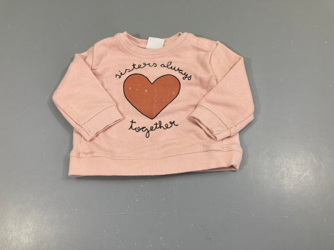 Sweat rose pâle sisters always, moins cher chez Petit Kiwi