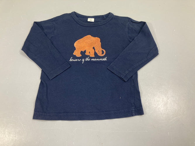 T-shirt m.l bleu foncé mammouth, moins cher chez Petit Kiwi
