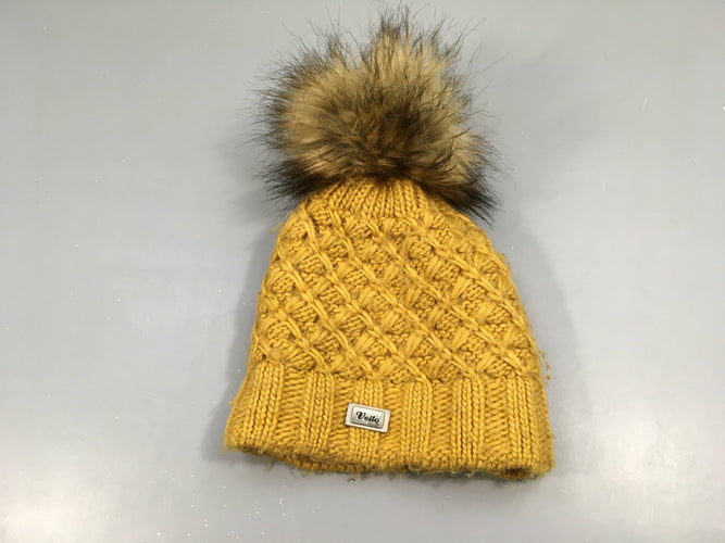 Bonnet mailles torsadées doublé polar pompon, moins cher chez Petit Kiwi