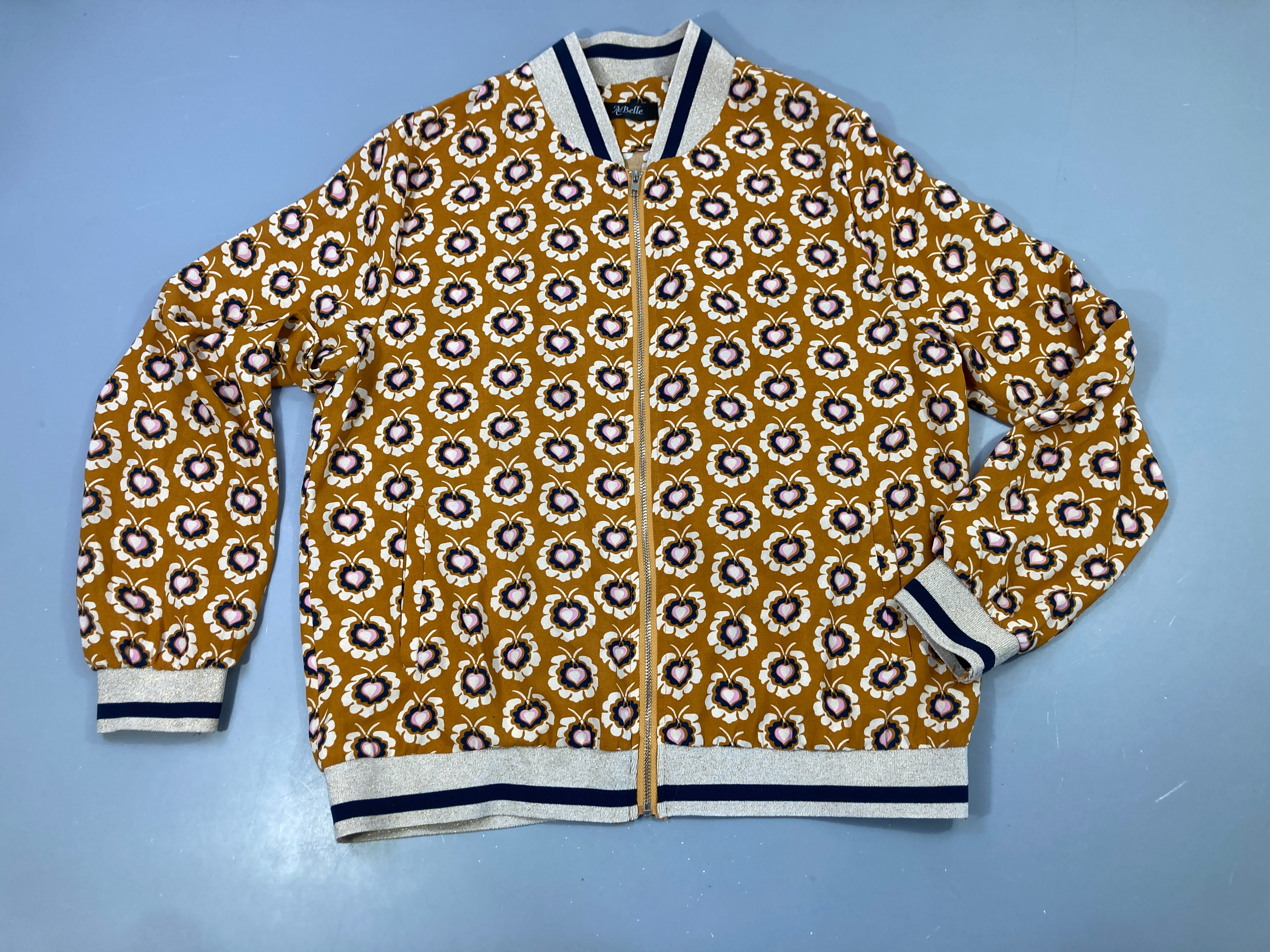 Blouson fleuri moutarde A'Belle