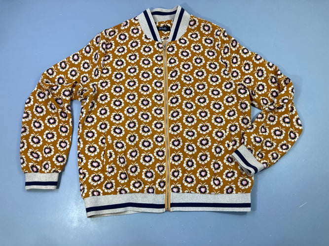 Blouson fleuri moutarde A'Belle, moins cher chez Petit Kiwi