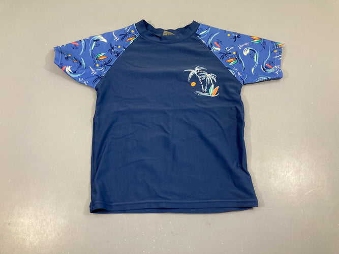 T-shirt m.c anti-uv bleu palmiers surf, moins cher chez Petit Kiwi