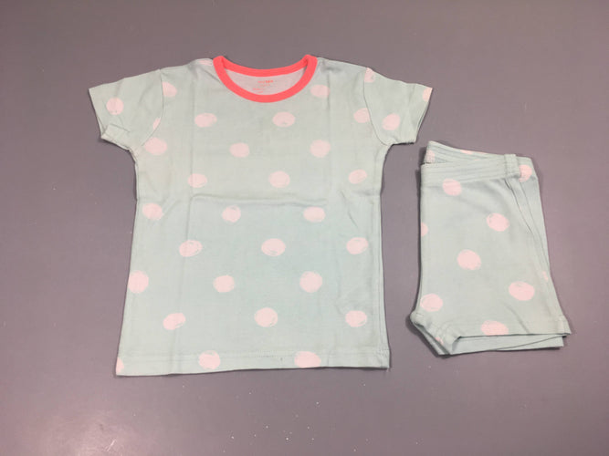 Pyjashort 2pcs jersey bleu pois, moins cher chez Petit Kiwi