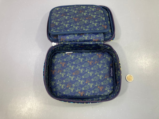 Grande trousse 100 stylos bleu motifs yeux, moins cher chez Petit Kiwi