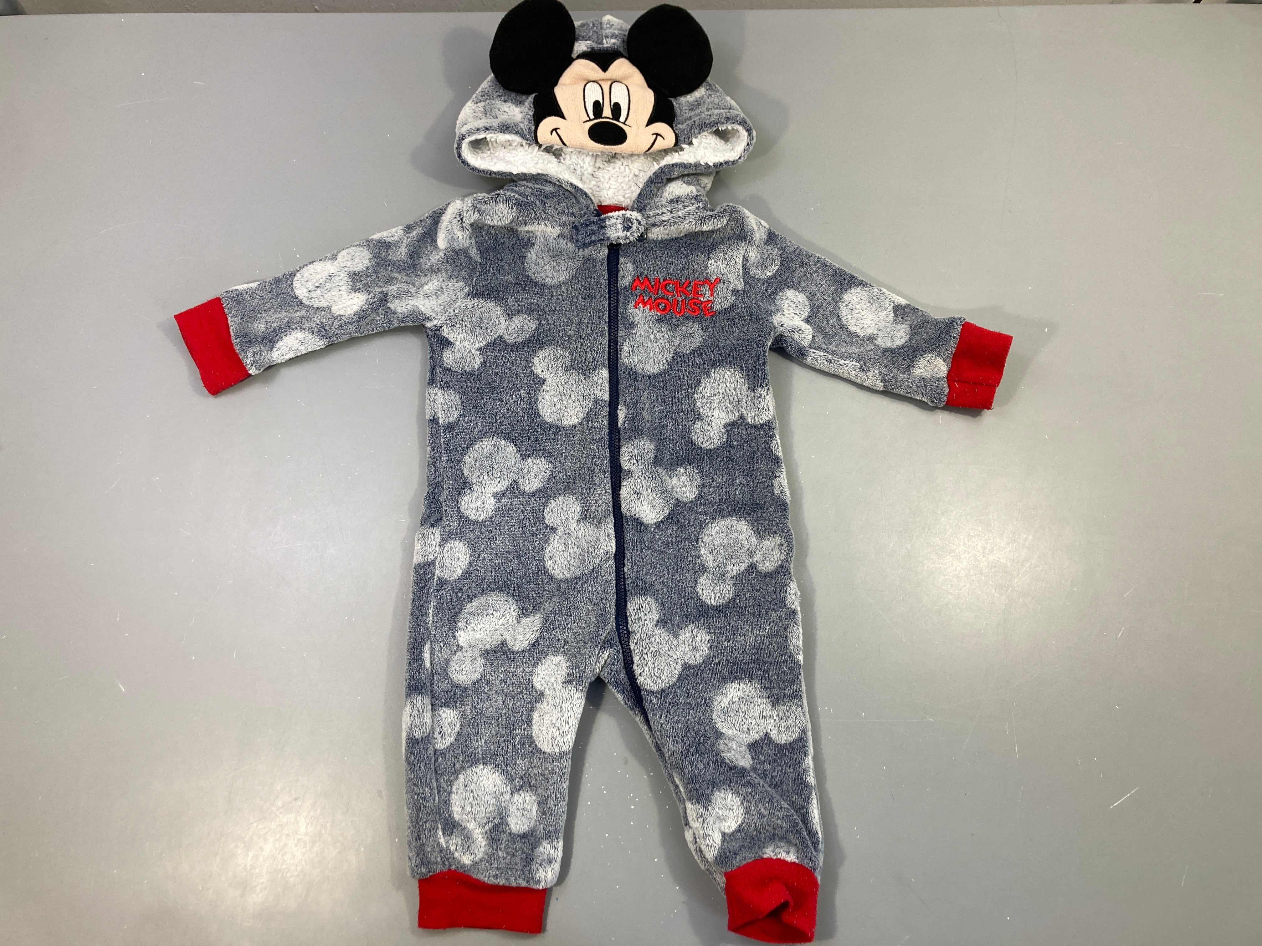 Pyjama velours zippé  à capuche gris  