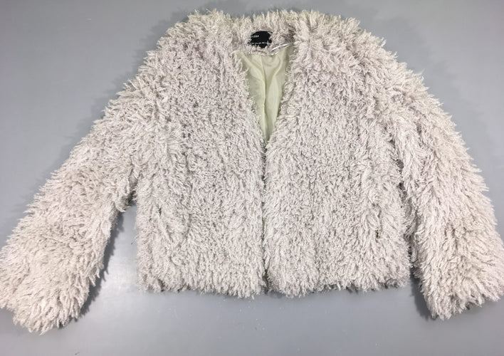 Gilet peluche grise effet argenté, moins cher chez Petit Kiwi