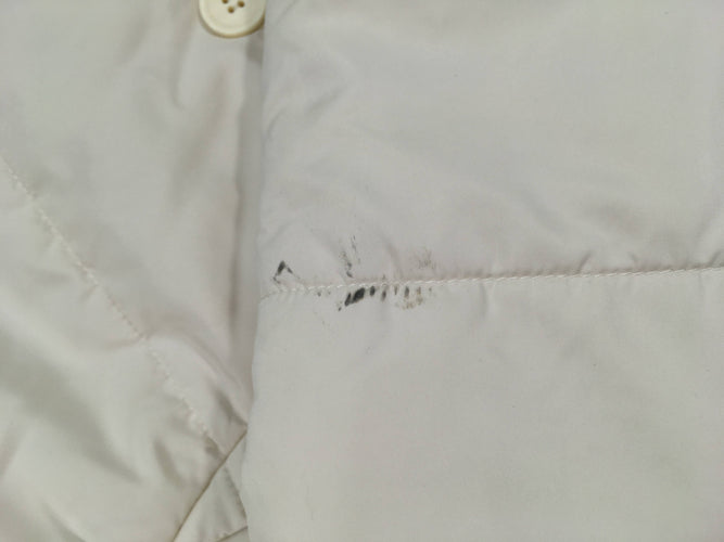 Doudoune light blanc cassé à carreaux peluche oreille-Petite tache arrière manche D, moins cher chez Petit Kiwi